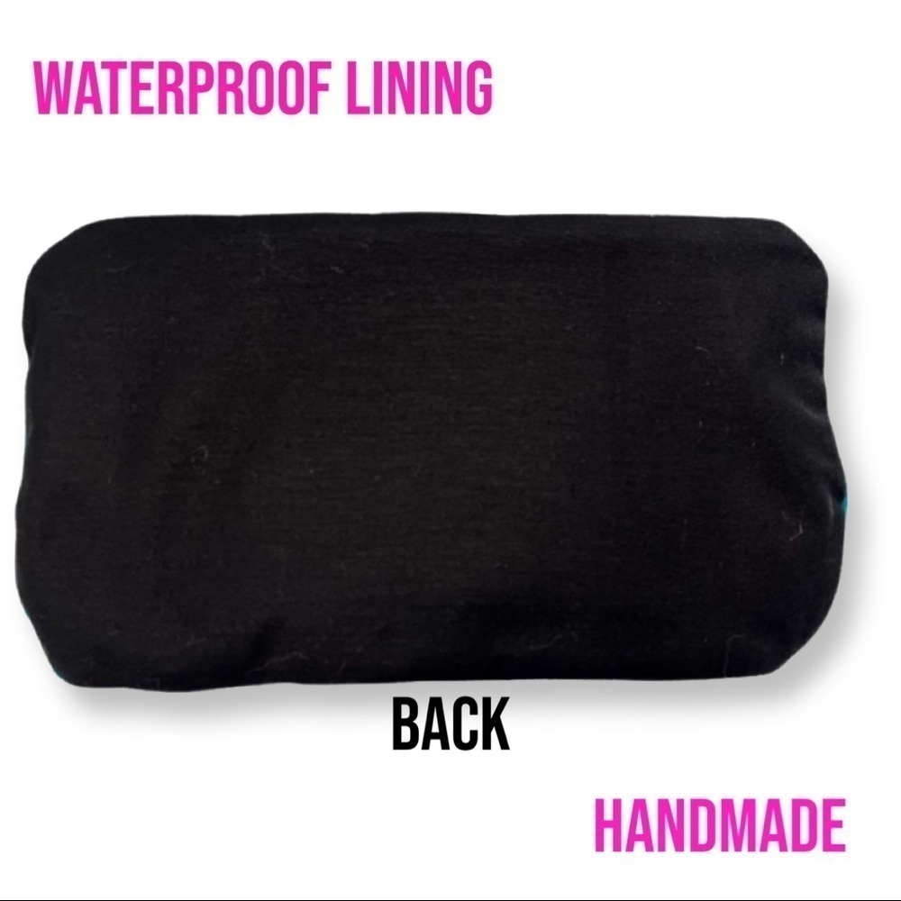 Waterproof Make Up Bag- Green Velvet Purple Lace - Picture 3 of 4